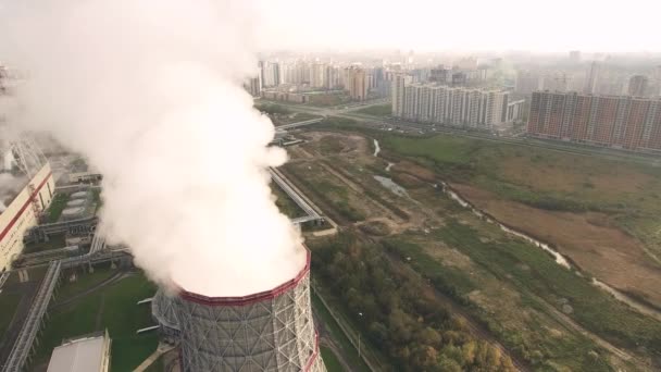 Luftaufnahme des Kraftwerks — Stockvideo