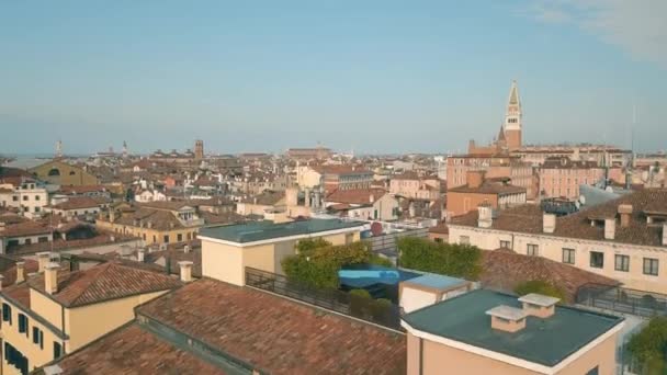 Flying above roofs of Venice — Stock Video