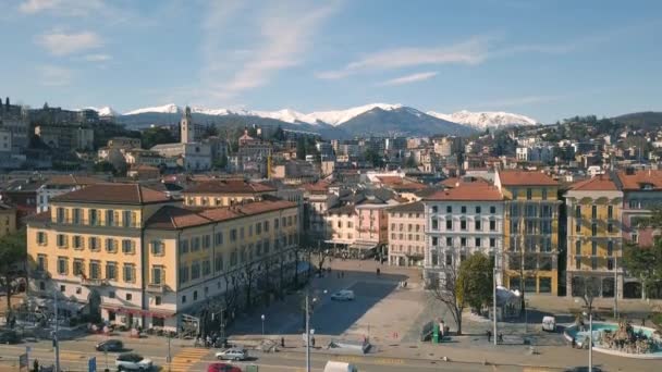 Letecký pohled na Lugano — Stock video