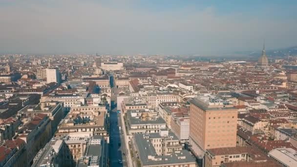 Вид с воздуха на Турин — стоковое видео