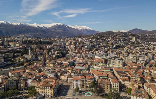 Vista aérea de Lugano — Foto de Stock