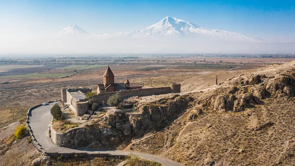 Vista aérea del monasterio Khor Virap en Armenia — Foto de Stock