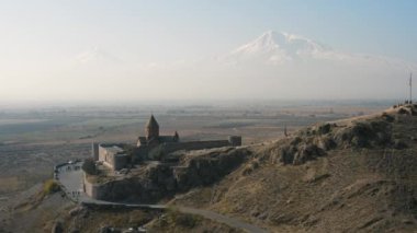 Ermenistan 'daki Khor Virap Manastırı' nın hava görüntüsü