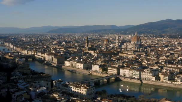 Stadsgezicht van Florence voor zonsondergang — Stockvideo