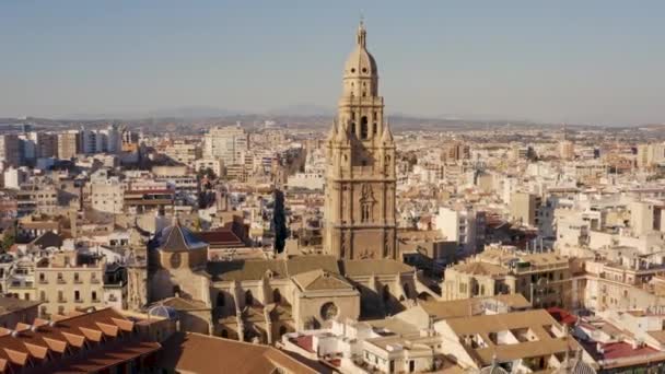 Vista aérea de la Catedral de Murcia — Vídeo de stock