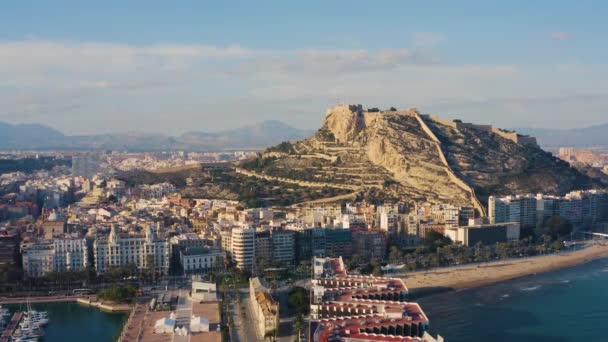 Castillo de Santa Barbara en Alicante — Vídeo de stock