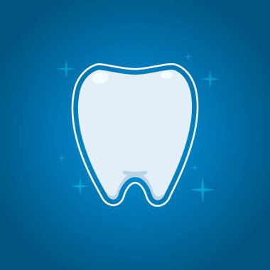 Işıl ışıl korumalı bir diş. İzole Vektör İllüstrasyonu