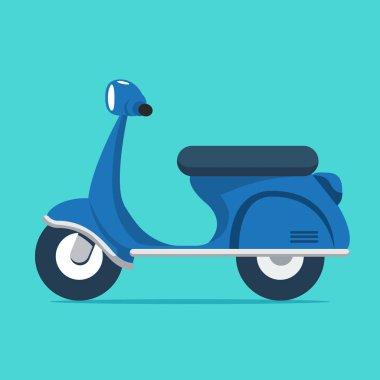 Mavi scooter. İzole Vektör İllüstrasyonu