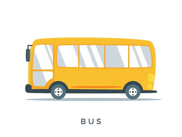 O autocarro escolar amarelo. Ilustração Vectorial Isolada — Vetor de Stock