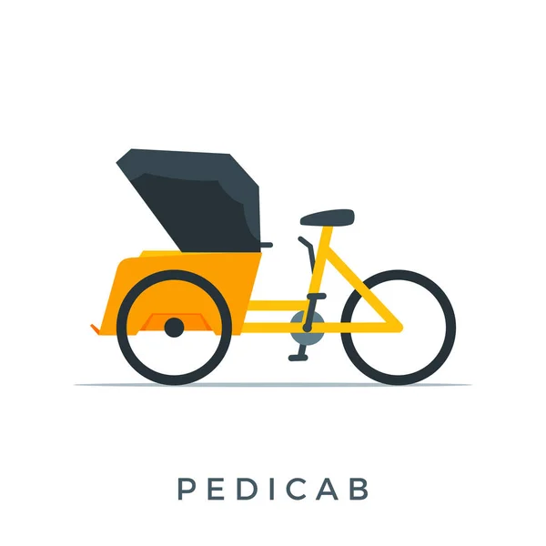 El Pedicab amarillo. Ilustración vectorial aislada — Vector de stock