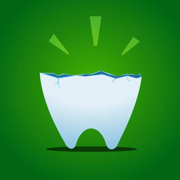 Half broken white tooth — Stock Vector