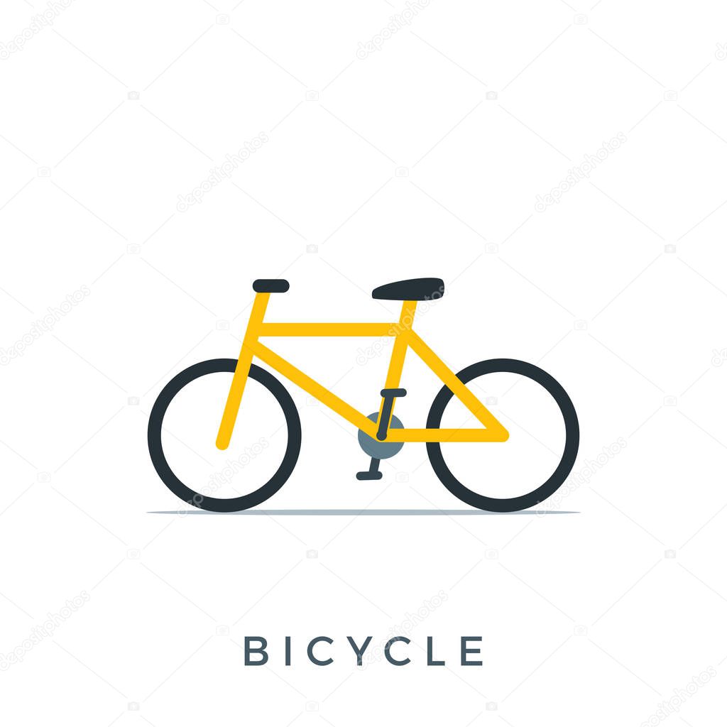 The Yellow Bicycle. Isolated Vector Illustration