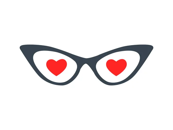 Love inside Nerd Kobieta Okulary — Wektor stockowy