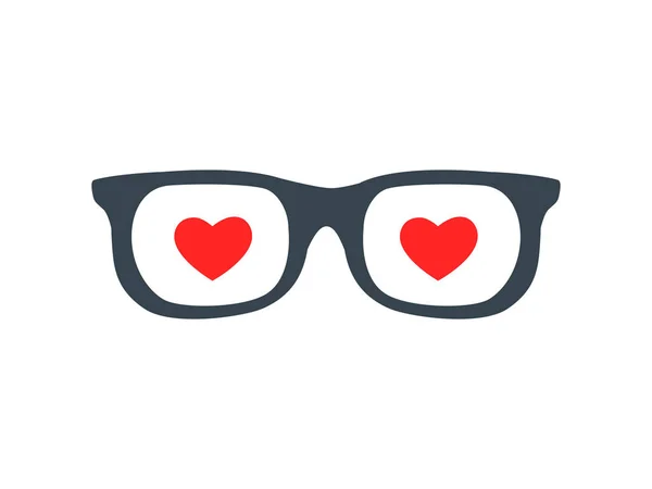 Miłość wewnątrz kujon mężczyzna okulary — Wektor stockowy
