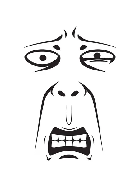 Long Face Expression - Angry Gnashing зуби — стоковий вектор