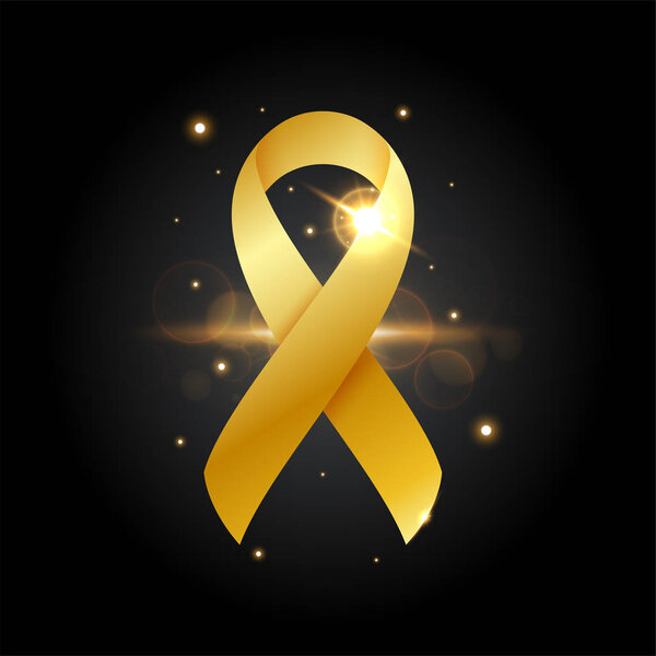 Breast cancer awareness. Golden Ribbon icon vector