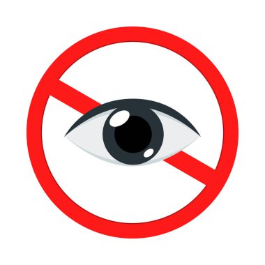 Gözlere izin yok. Soyut Vektör İllüstrasyonu