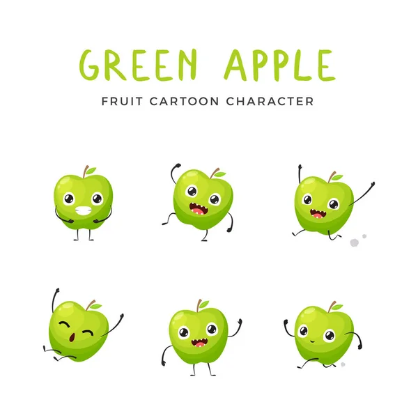 Maskotka Zielonego Jabłka — Wektor stockowy
