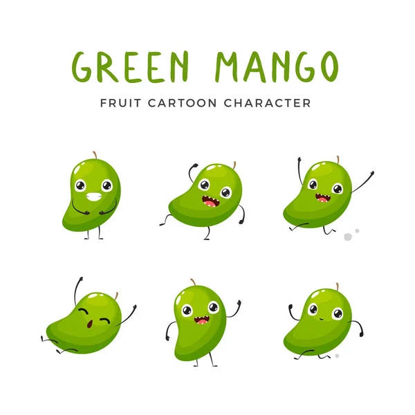 La mascota del mango verde — Vector de stock