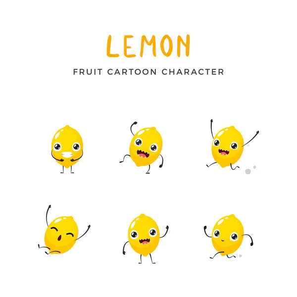 La mascota del limón amarillo — Vector de stock