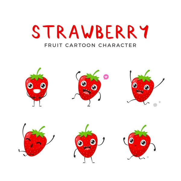 Maskot dari Strawberry - Stok Vektor