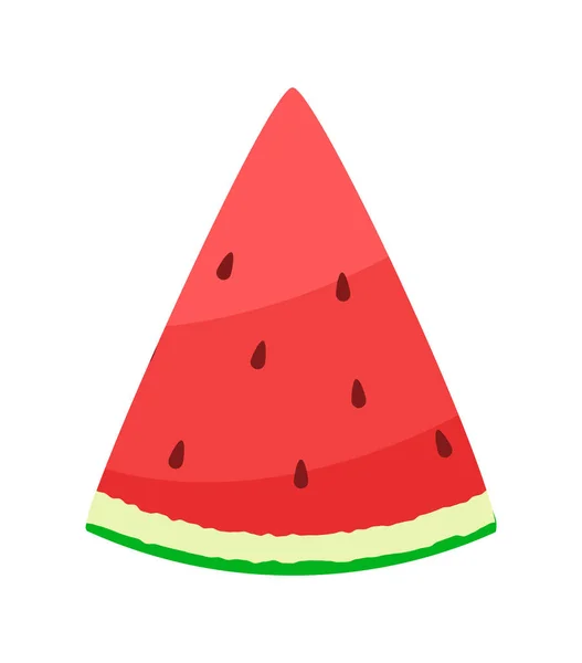 Una rodaja de fruta fresca de sandía . — Vector de stock