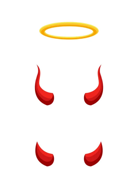 The Angel 's Halo ring and Devil horns — стоковый вектор