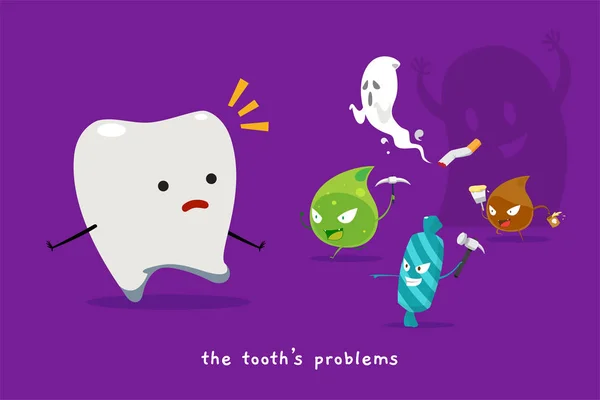 The tooth's Problem. Isolated Vector Illustration — Stock Vector