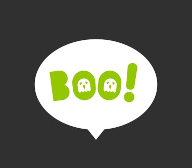 Kabarcık konuşmasında yeşil Boo harfleri