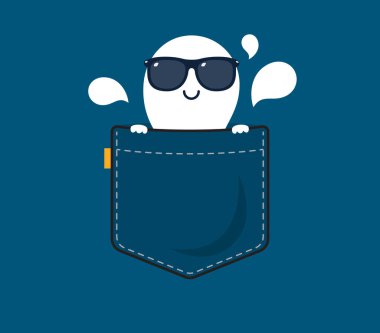 a ghost with shade behind the pocket clipart