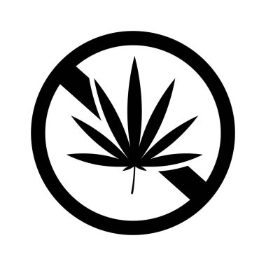 Yeşil kenevir yasak işareti. Vektör İllüstrasyonu