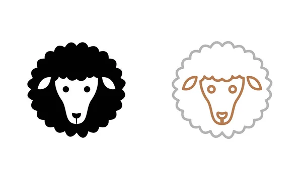 Icono de oveja negra. Icono del vector. Versión en blanco y negro — Vector de stock