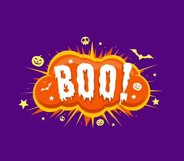 Boo letters on exploding comic bobble — Vettoriale Stock