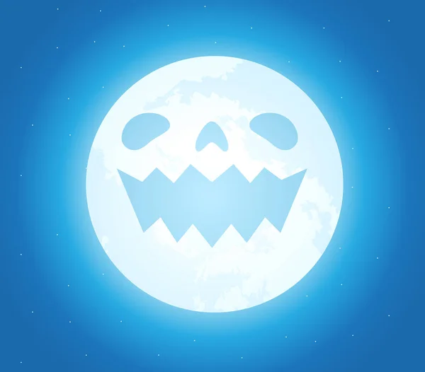 La Luna de Halloween se ríe mal — Archivo Imágenes Vectoriales
