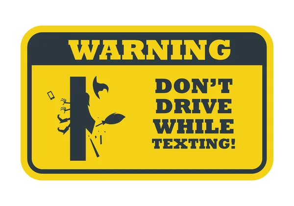 No conduzca mientras envía mensajes de texto. Versión bruja de Halloween . — Archivo Imágenes Vectoriales