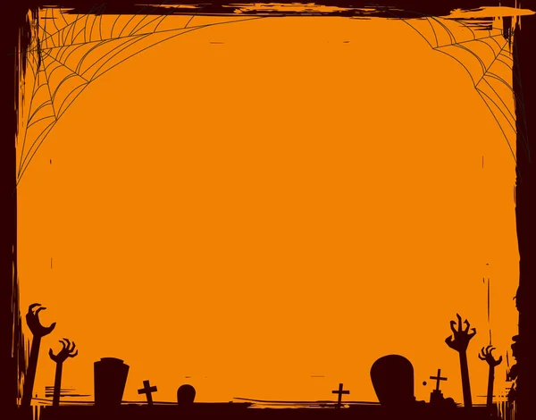 Cornice grunge Halloween in una forma orizzontale — Vettoriale Stock