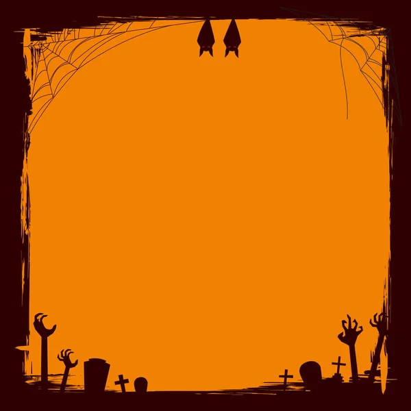 Grunge Halloween cadre en forme de carré — Image vectorielle