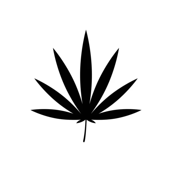 Ícone preto cannabis. Ilustração Vectorial Isolada — Vetor de Stock