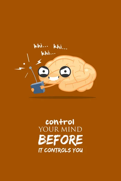 Cita del cartel "Controla tu mente antes de que te controle " — Archivo Imágenes Vectoriales