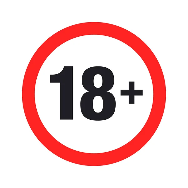 "18 plus "ronde bordje. Vector Illustratie — Stockvector