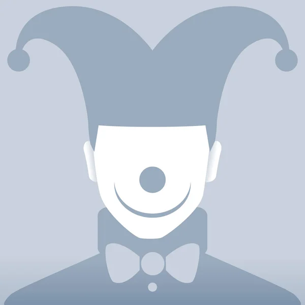 Portrait de clown par défaut sur fond gris — Image vectorielle