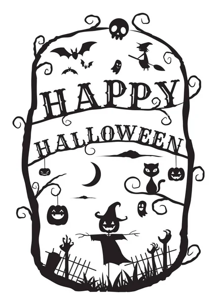 Halloween Frame Art : Scarecrow — Stock Vector