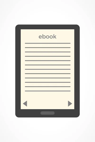 Portrait view of ebook in smartphone tablet — Stock Vector