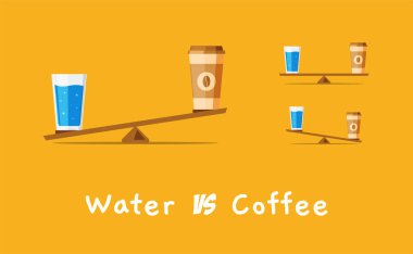 Bir bardak su ve bir fincan kahve