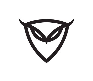 Soyut Baykuş Amblemi. İzole Vektör İllüstrasyonu