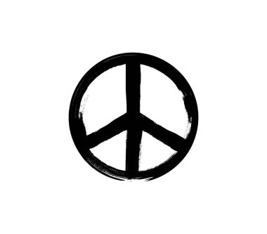 peace sign in grunge style. Isolated Vector Illustration clipart