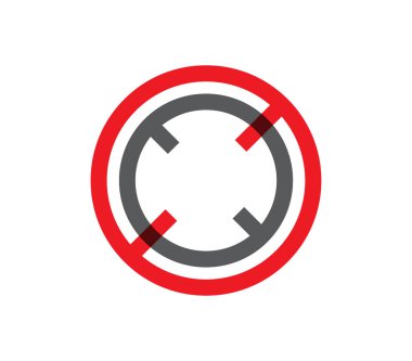 Soyut yasaklanmış işareti yasakla. İzole Vektör İllüstrasyonu