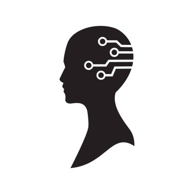 Dijital Erkek İkonun Başı. İzole vektör illüstrasyonu