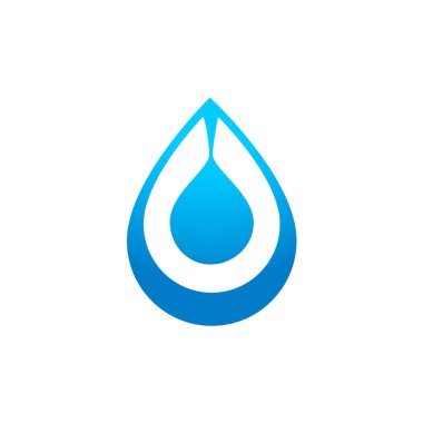 Mavi suyun içindeki soyut damlacık. Vektör İllüstrasyonu