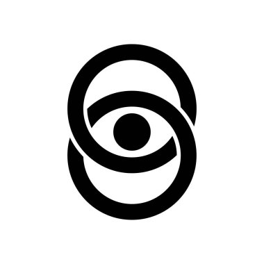Siyah Sonsuz Göz. Soyut Vektör Logosu